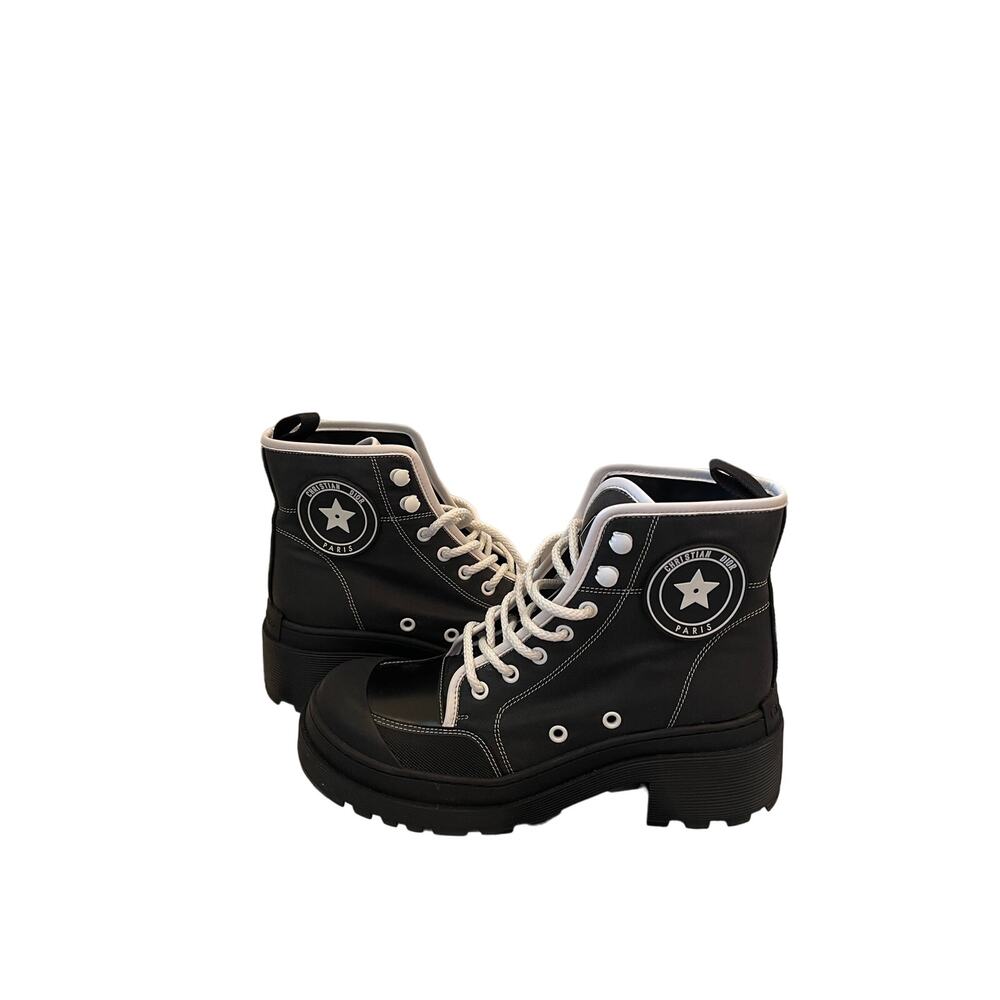 NEW Christian Dior, Technical Fabric D-Rise 35MM Boots, Black, Size: 38.5